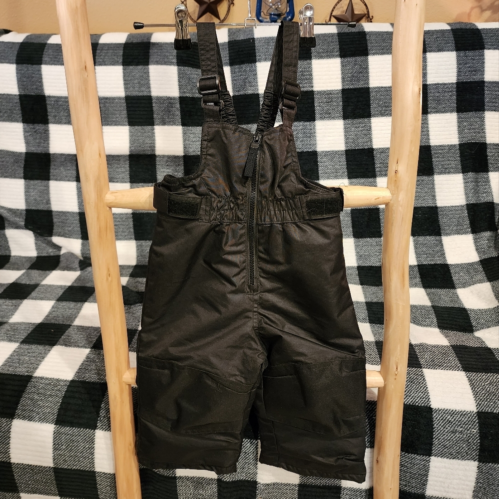 Baby Cat and Jack  adjustable zip up snow bibs in black size 18 months